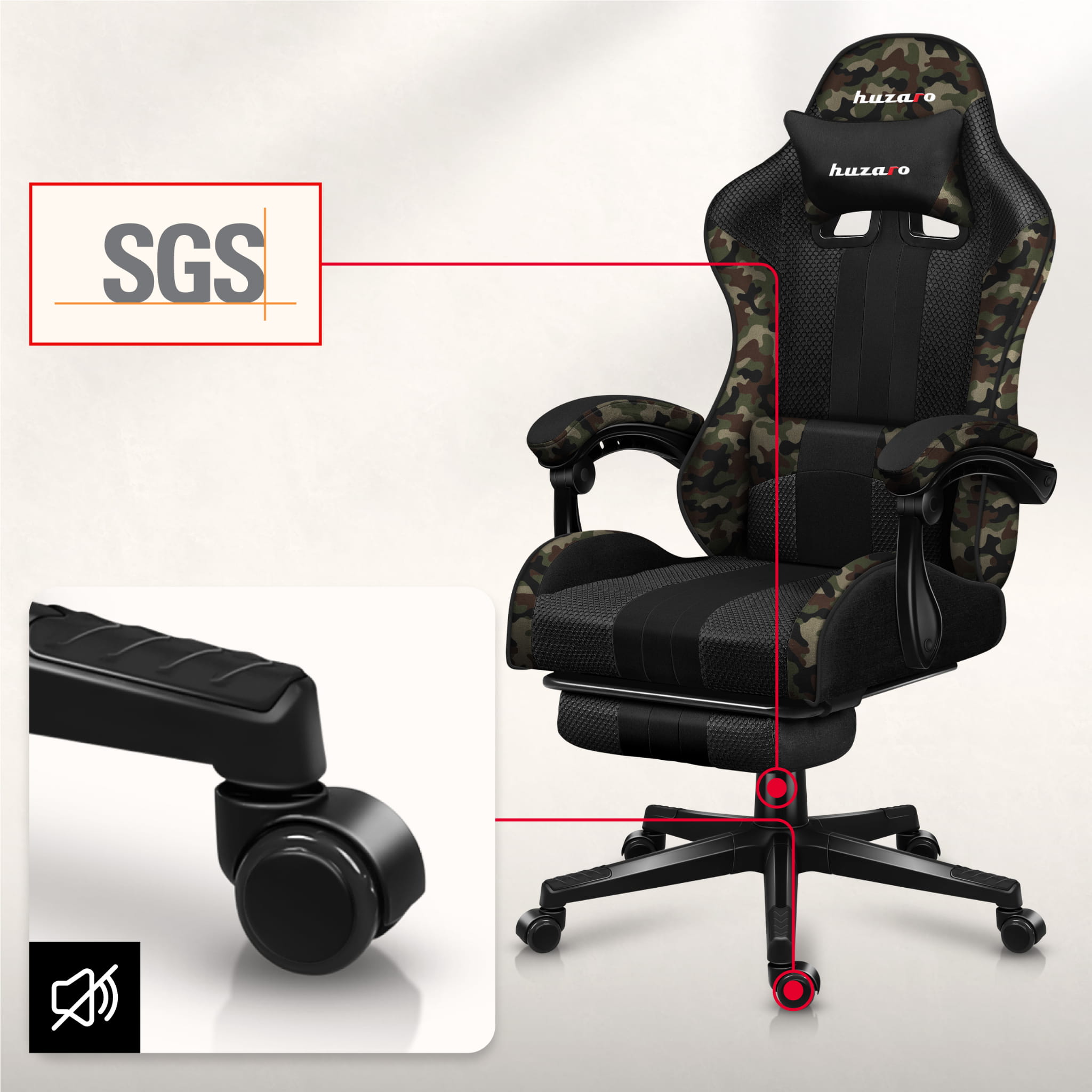 Fotel Gamingowy Huzaro Force 4.7 Camo Mesh
