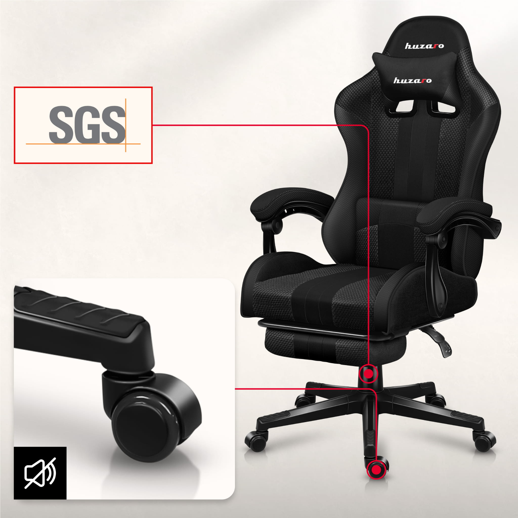 Fotel Gamingowy HUZARO Force 4.7 Carbon Mesh