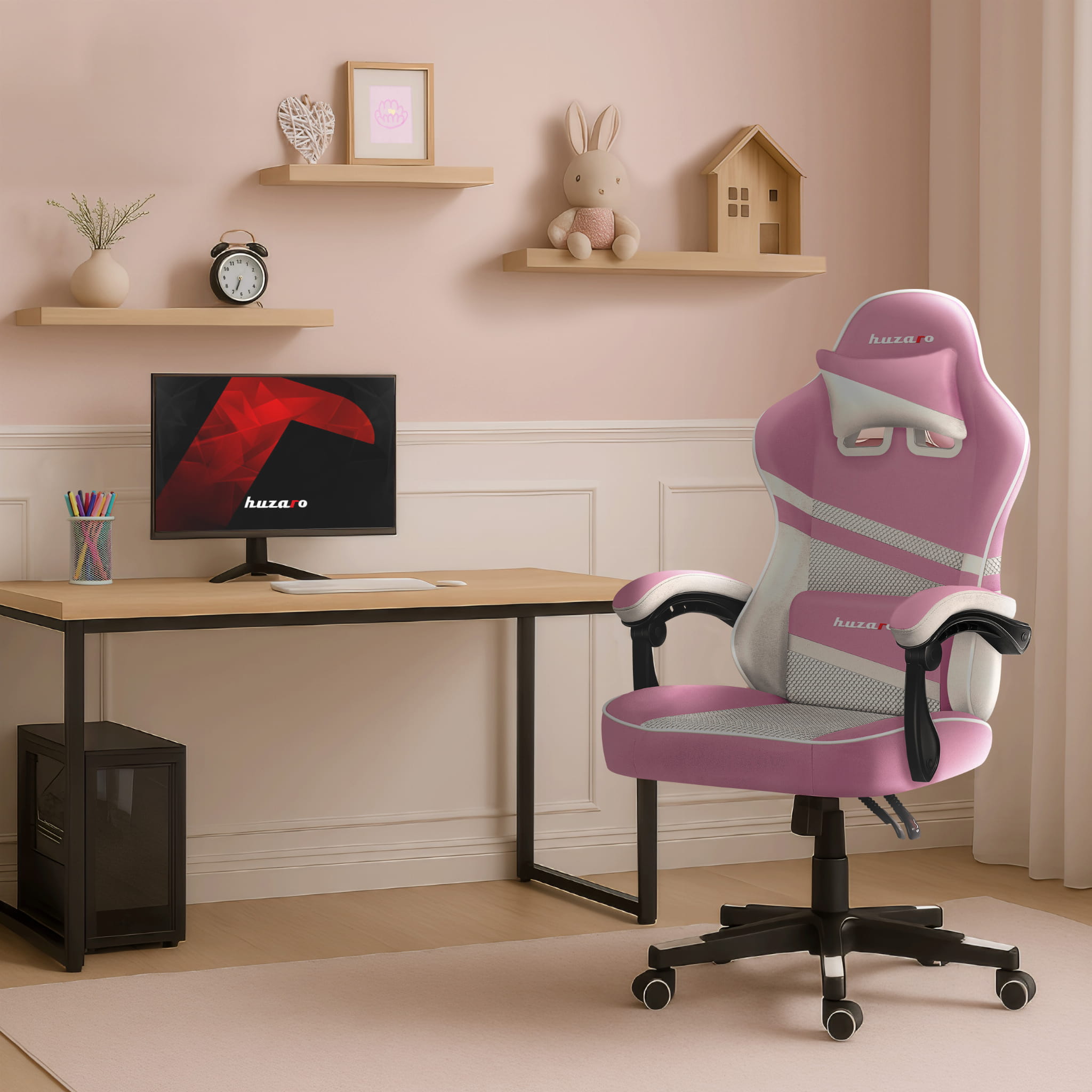 Fotel Gamingowy Huzaro FORCE 4.4 Pink Mesh