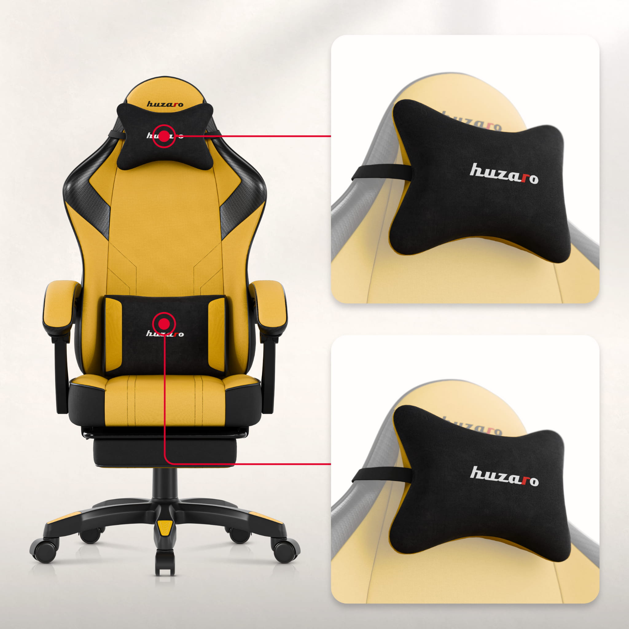 Fotel gamingowy Huzaro Force 3.7 Yellow