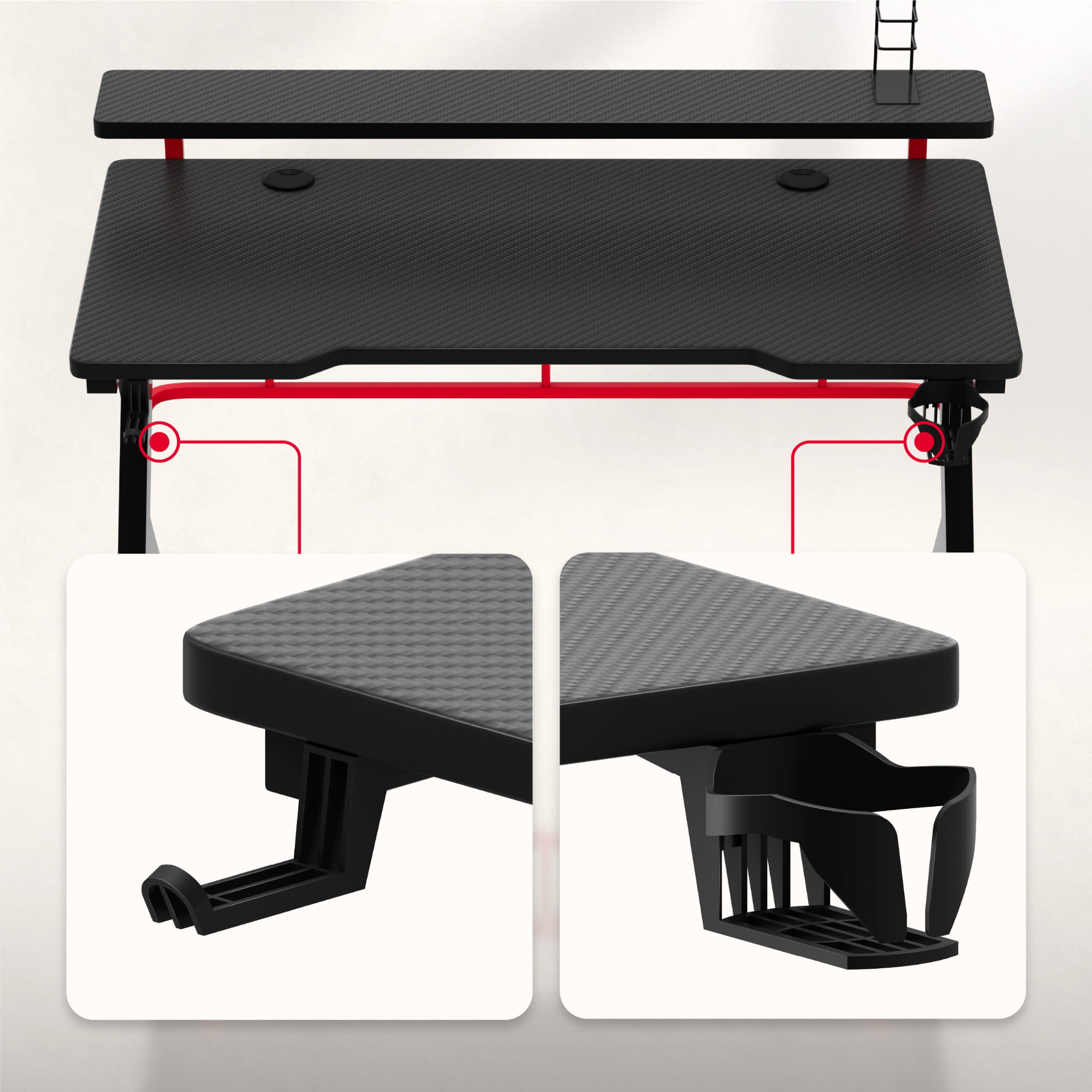 Biurko Gamingowe Huzaro Hero 5.0 Red 120 cm