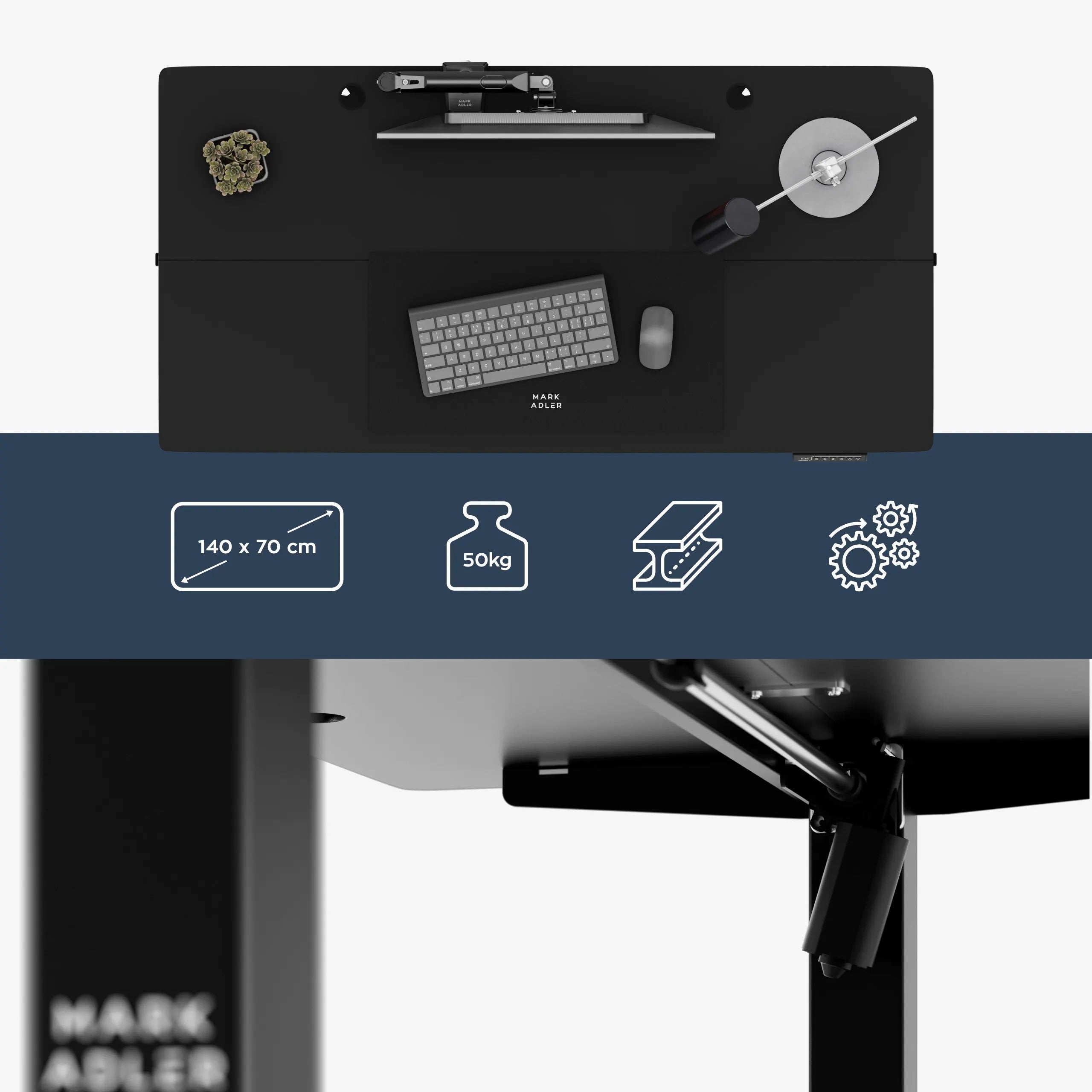 Biurko elektryczne Mark Adler Leader 7.3 Black 140 cm