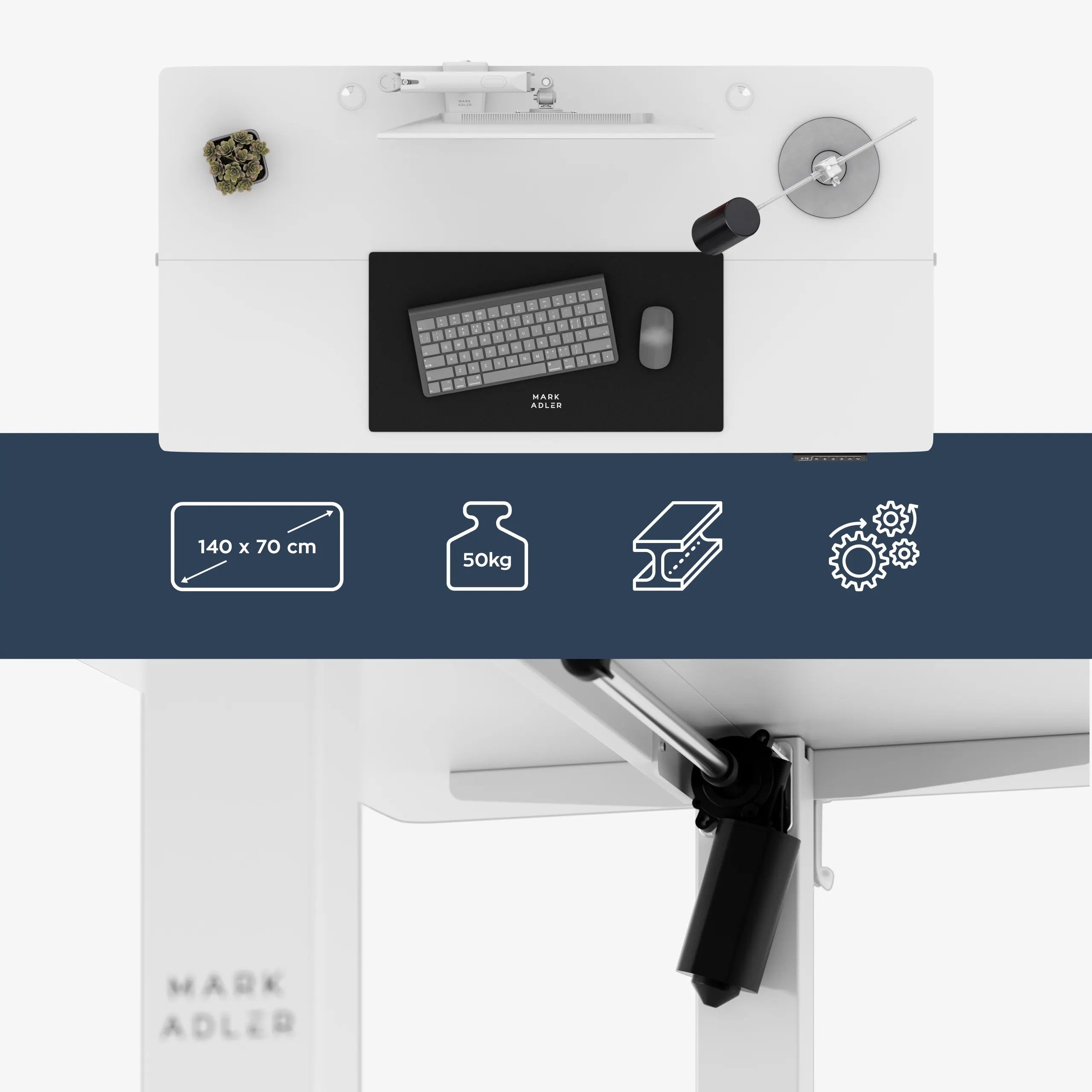 Biurko elektryczne Mark Adler Leader 7.3 White 140 cm