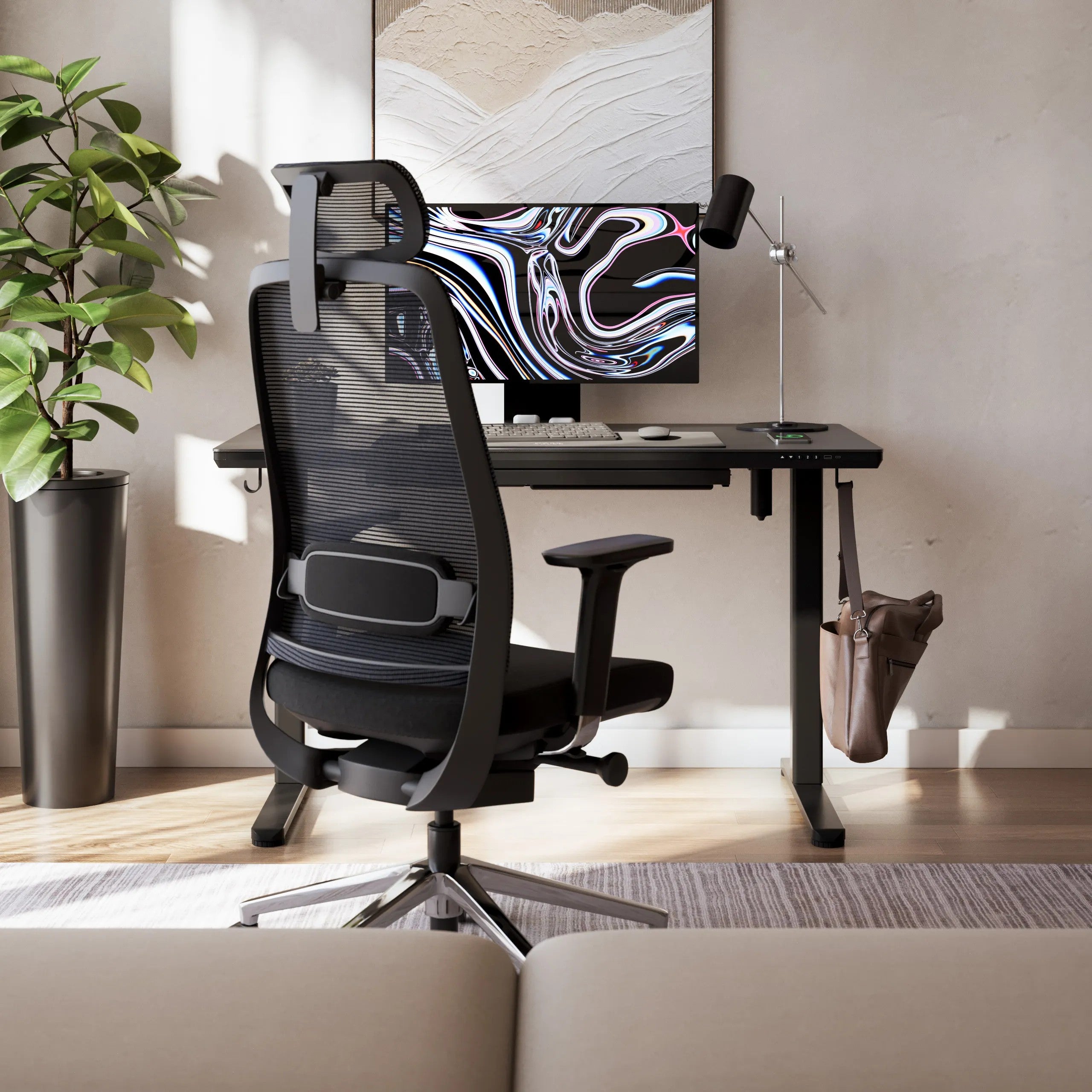 Biurko elektryczne ze szklanym blatem Mark Adler Leader 8.5 Black