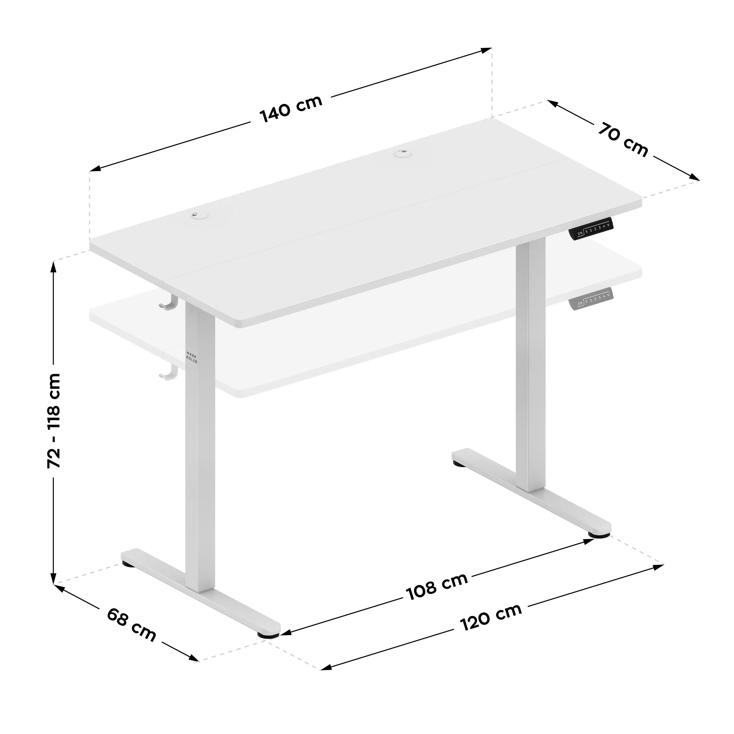 Biurko elektryczne Mark Adler Leader 7.3 White 140 cm