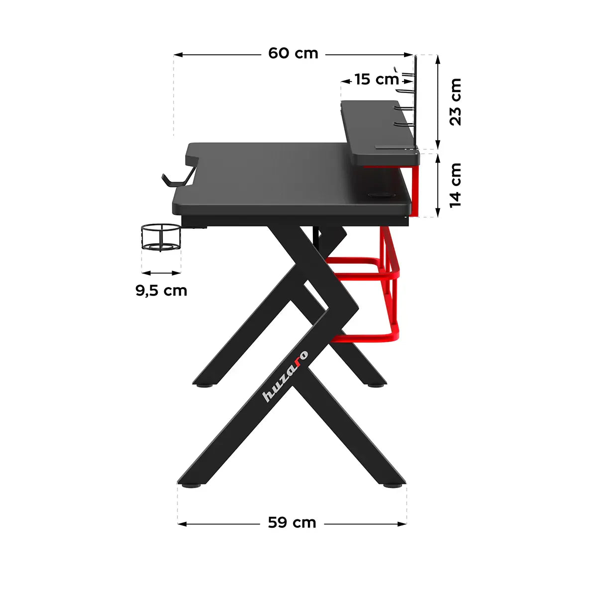 Biurko Gamingowe Huzaro Hero 5.0 Red 120 cm