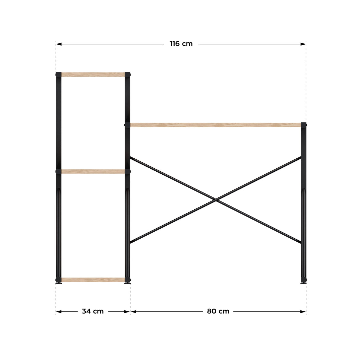 Mark Adler Leader 3.5 Craft íróasztal polcokkal, 116 cm