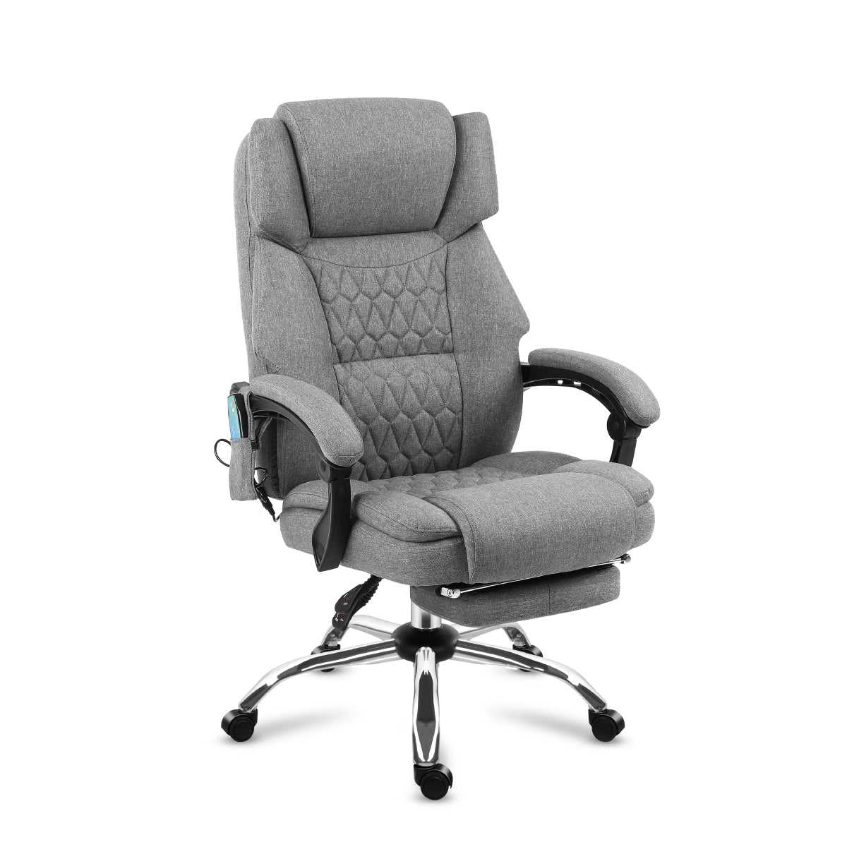 Офисно кресло с масаж и подложка за крака Mark Adler Boss 6.0 Grey