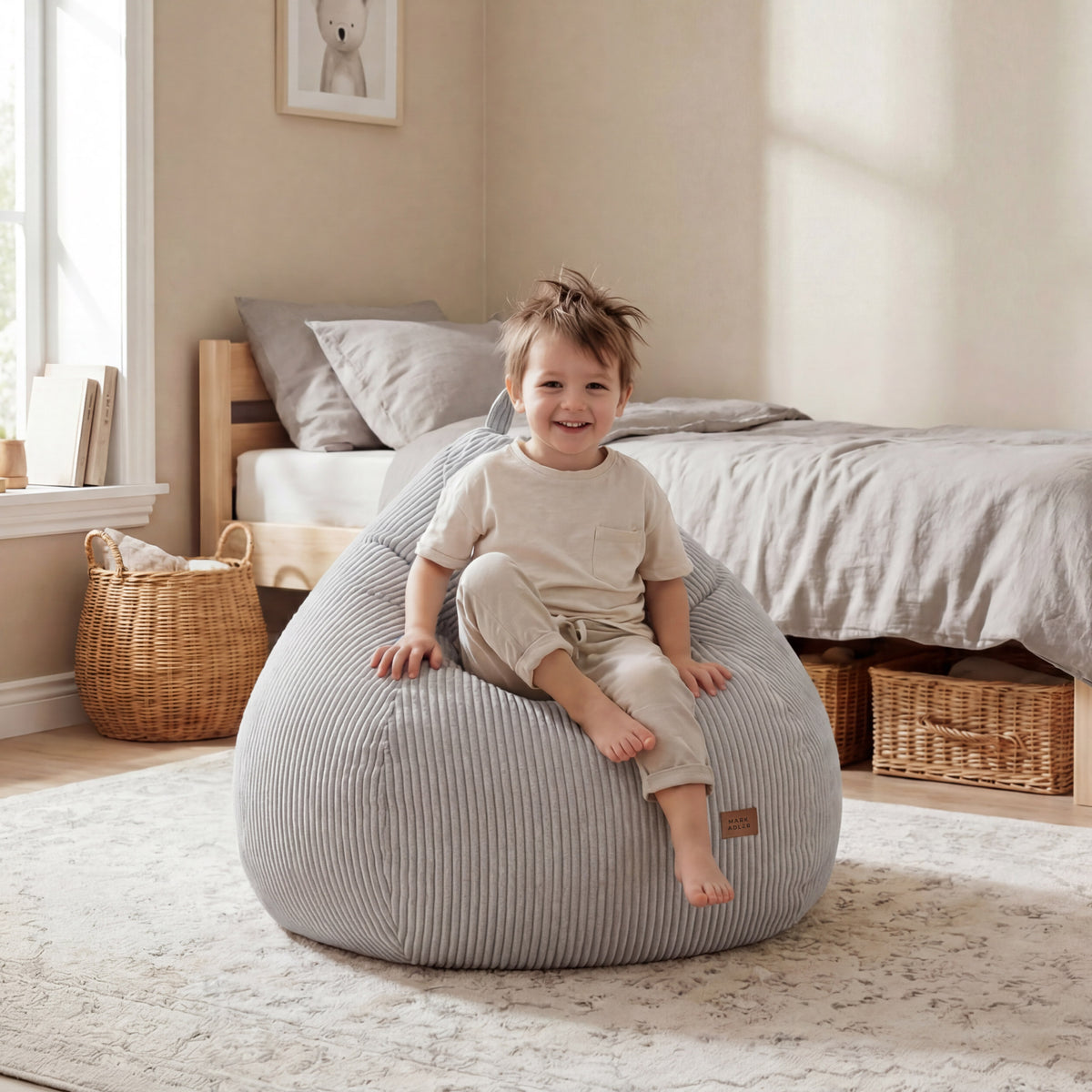 Mark Adler Comfy 1.0 Grey szürke, kordbársony zsákpuff