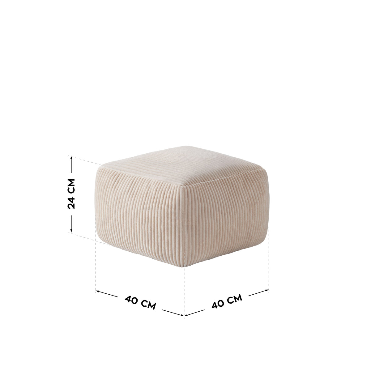 Mark Adler Comfy 3.0 Beige kordbársony fotel-puff lábtartóval