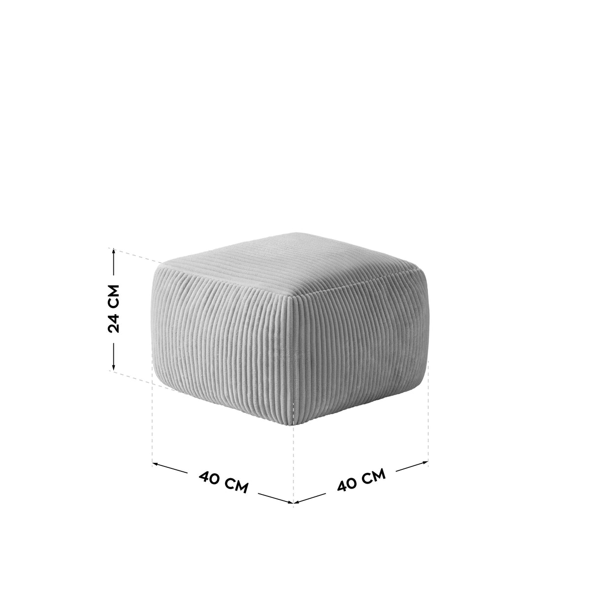 Mark Adler Comfy 3.0 Grey kordbársony fotel-puff lábtartóval