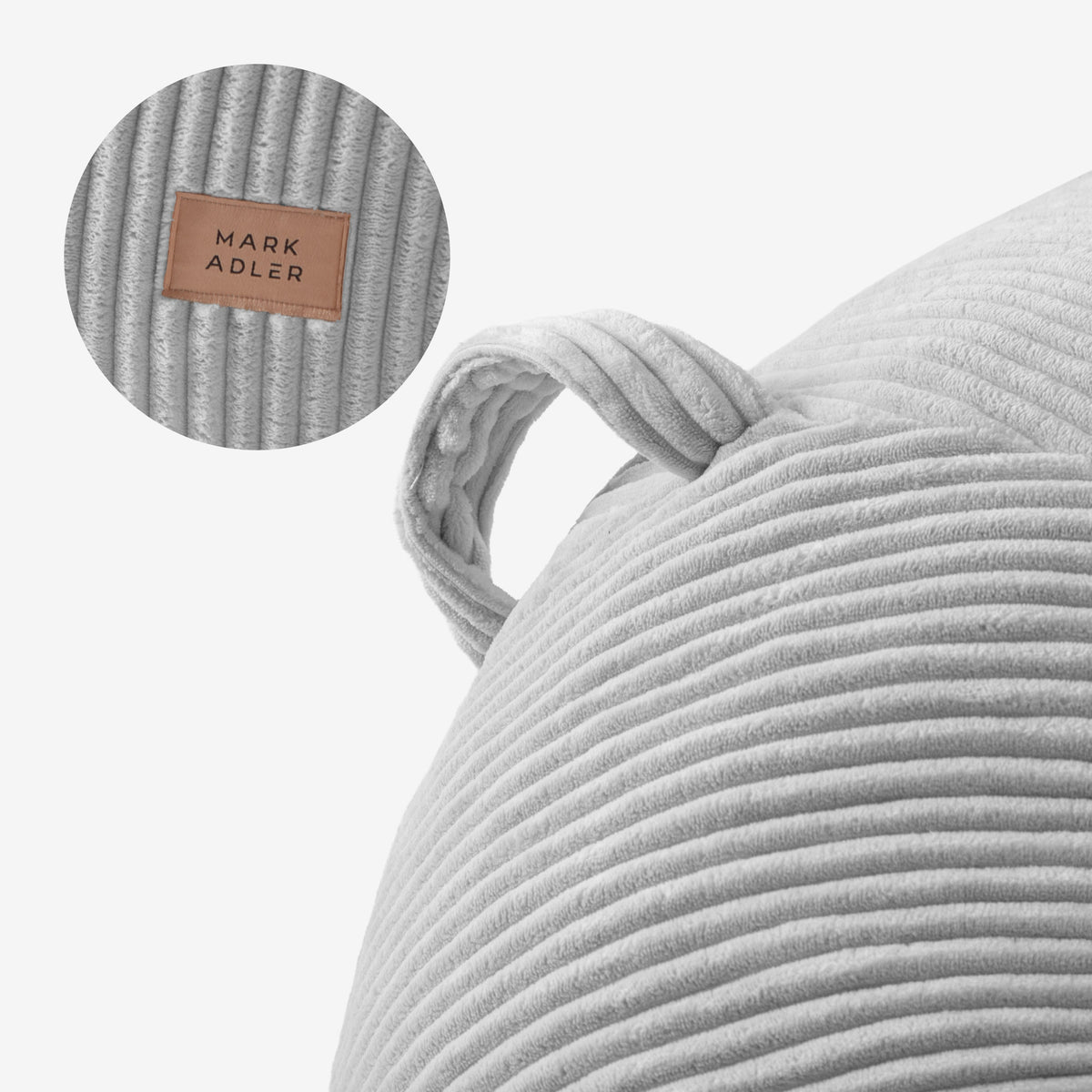 Mark Adler Comfy 3.0 Grey kordbársony fotel-puff lábtartóval