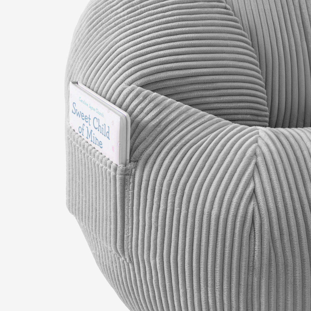 Mark Adler Comfy 3.0 Grey kordbársony fotel-puff lábtartóval