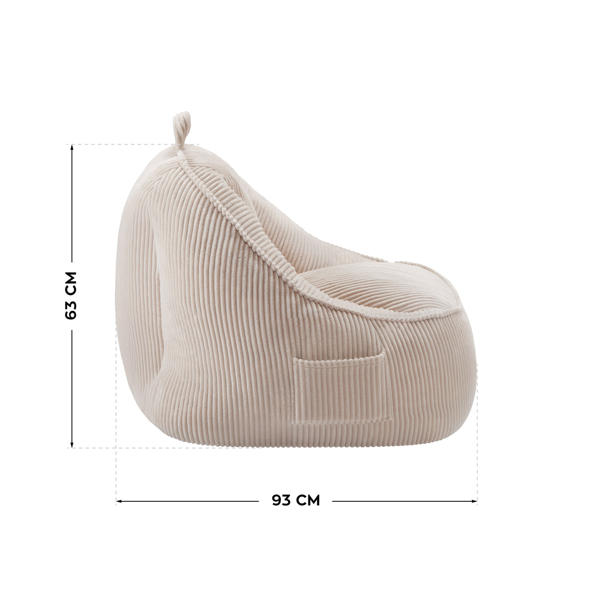 Mark Adler Comfy 4.0 bézs színű, háttámlával ellátott, kordbársony ülőpuff