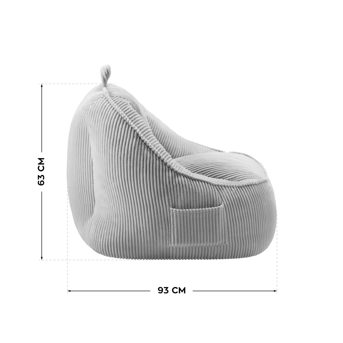 Mark Adler Comfy 4.0 Grey háttámlás, kordbársony puffszék