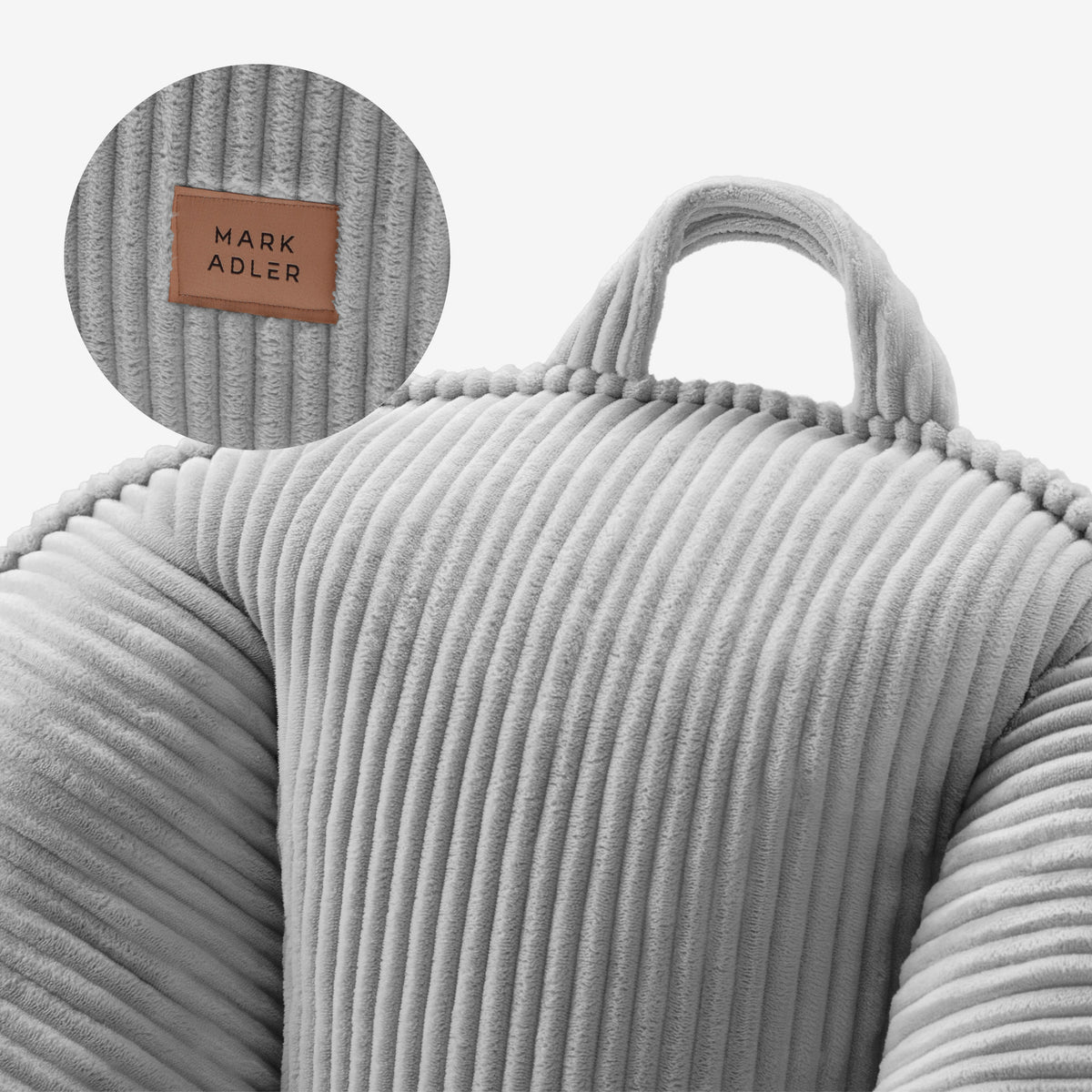 Mark Adler Comfy 4.0 Grey háttámlás, kordbársony puffszék