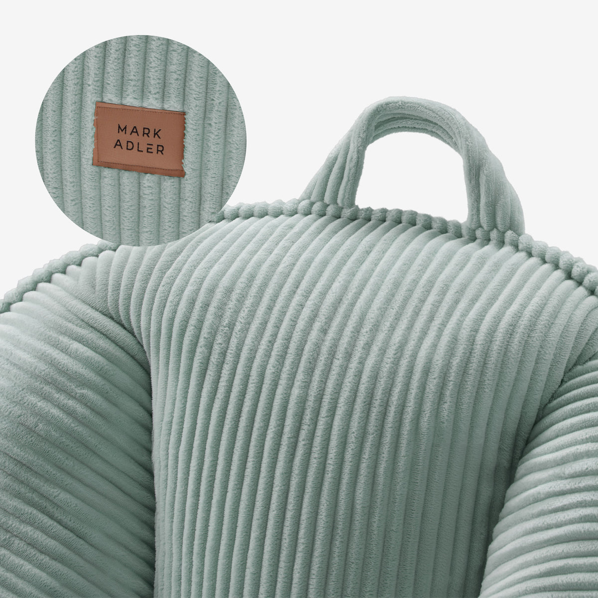 Mark Adler Comfy 4.0 Sage háttámlás, kordbársony puffszék