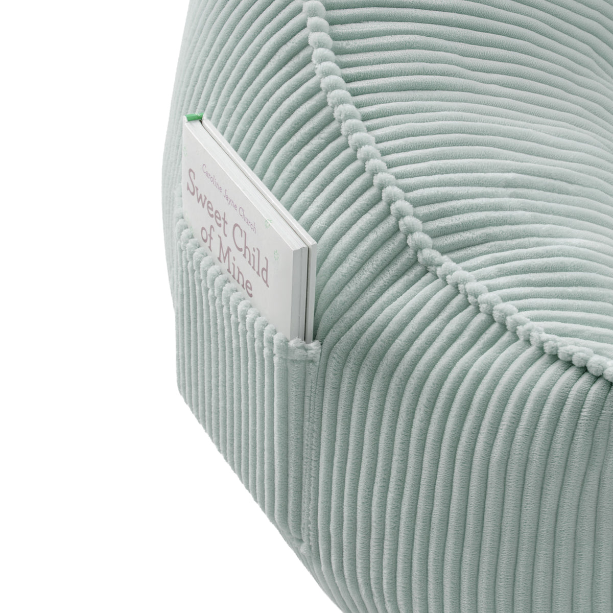 Mark Adler Comfy 4.0 Sage háttámlás, kordbársony puffszék