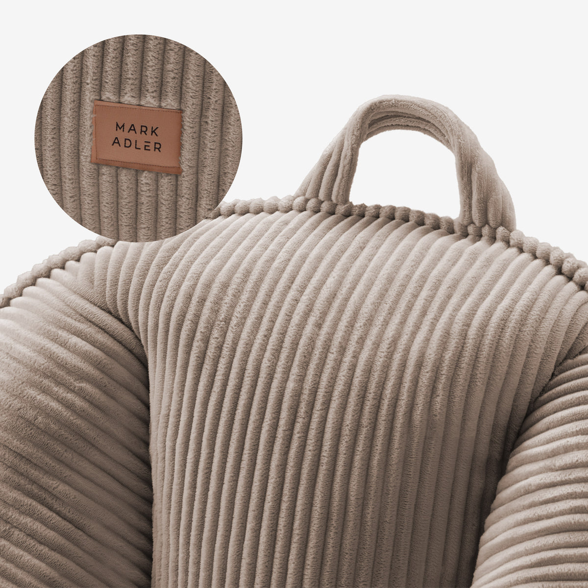 Mark Adler Comfy 4.0 Taupe háttámlás pufffotel, kordbársonyból