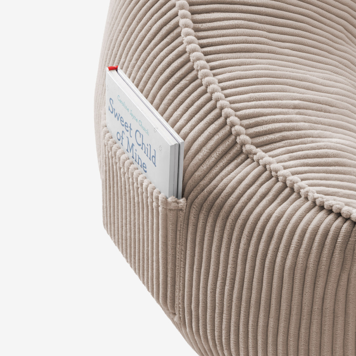 Mark Adler Comfy 4.0 Taupe háttámlás pufffotel, kordbársonyból