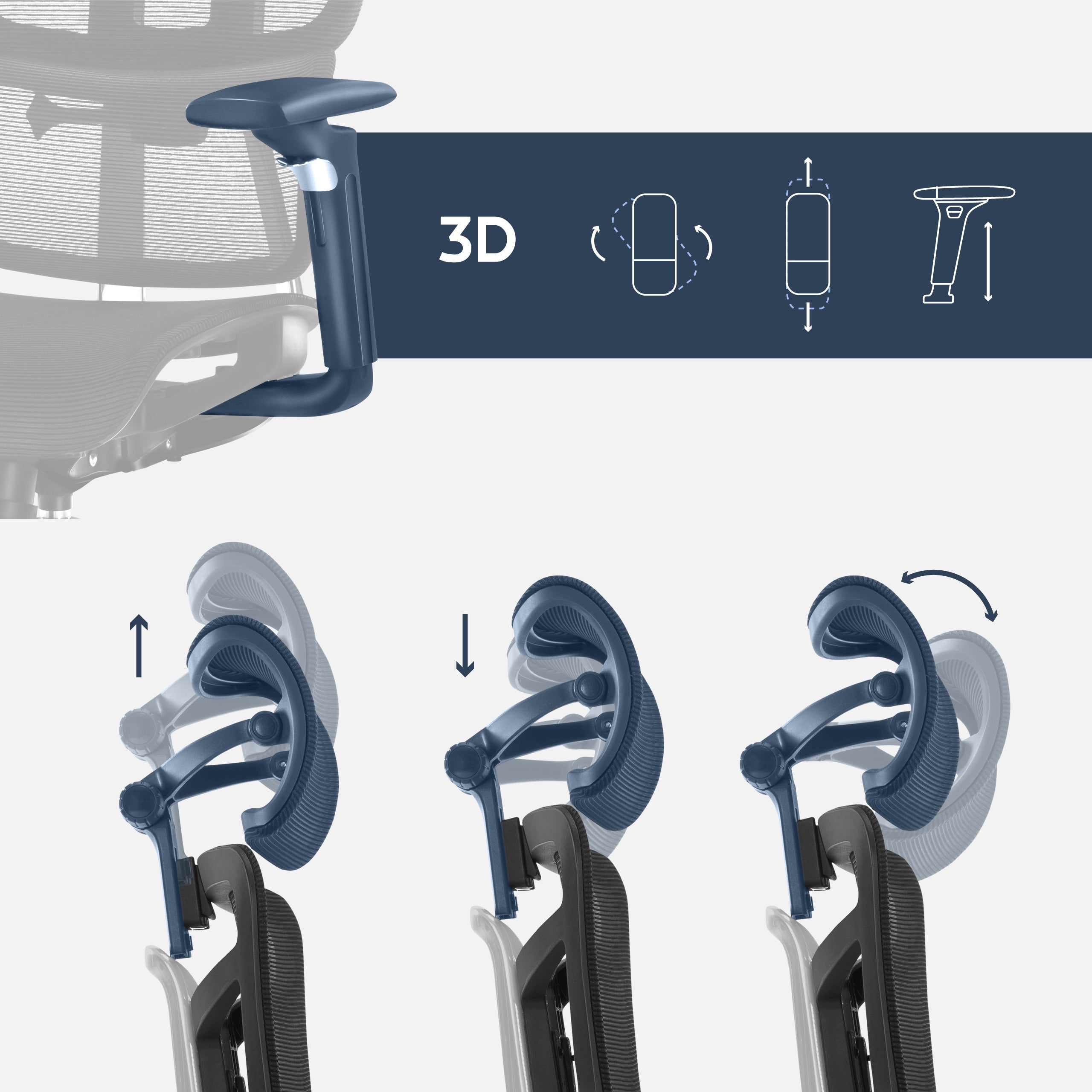 Regulowany zagłówek 3D