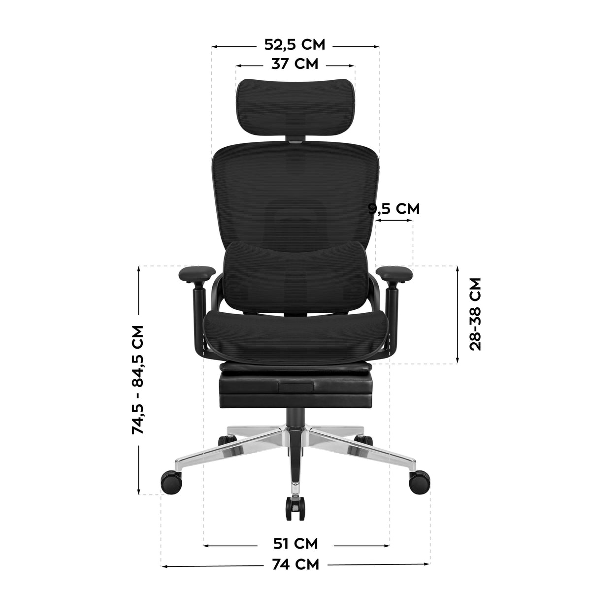 Mark Adler Expert 9.3 Black ergonómikus fotel lábtartóval
