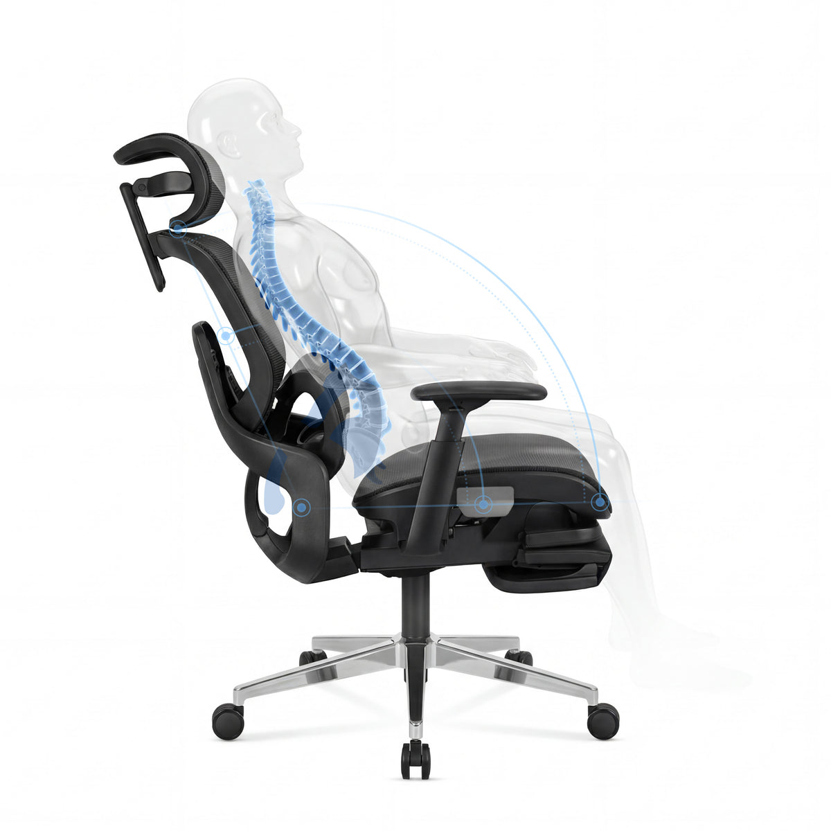 Mark Adler Expert 9.3 Black ergonómikus fotel lábtartóval