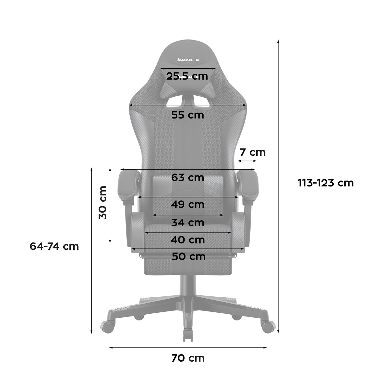 Гейминг стол HUZARO Force 4.7 Carbon Mesh