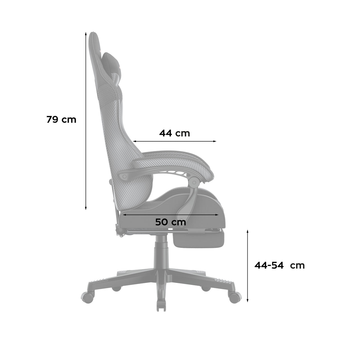 Гейминг стол HUZARO Force 4.7 Carbon Mesh