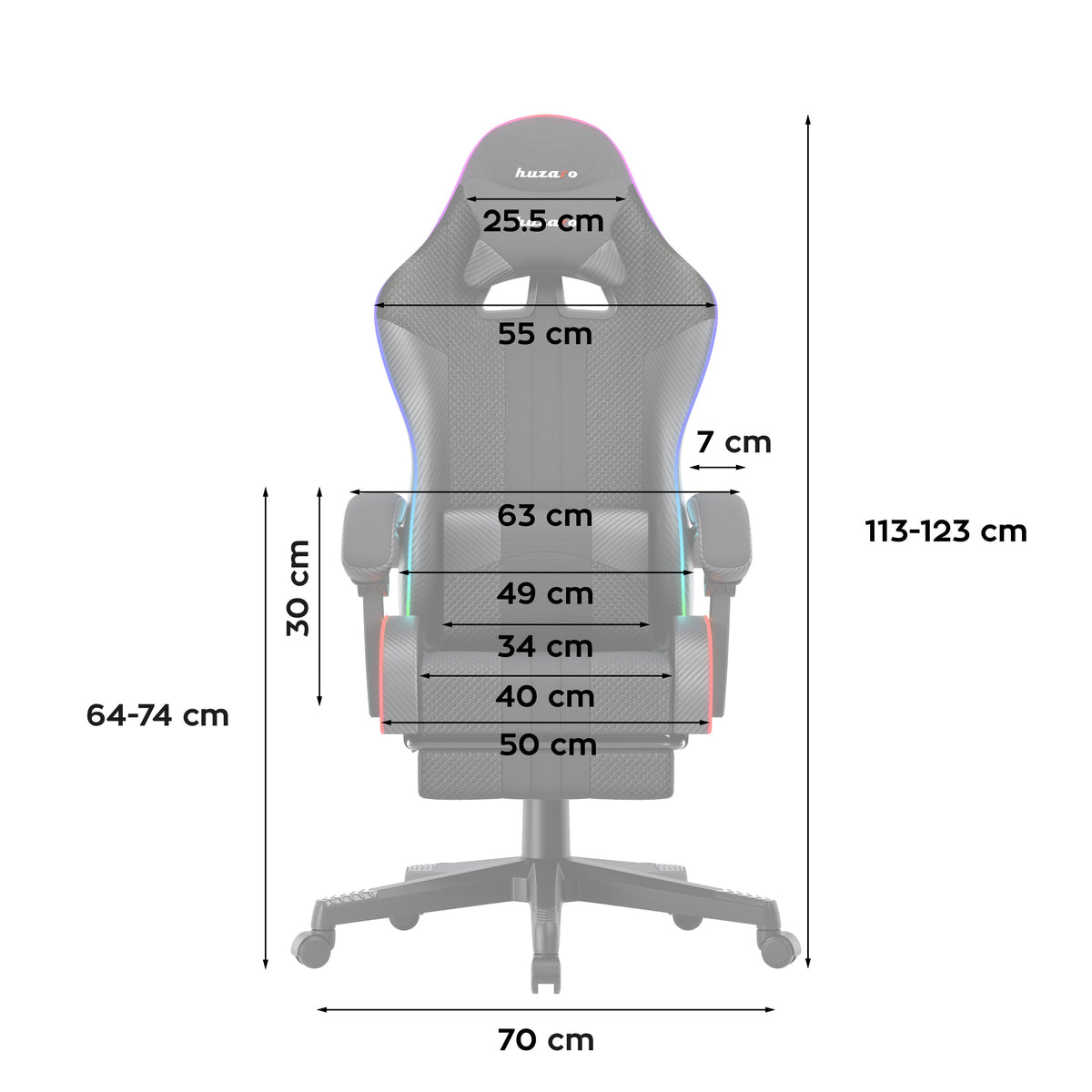 Гейминг стол HUZARO Force 4.7 RGB Mesh