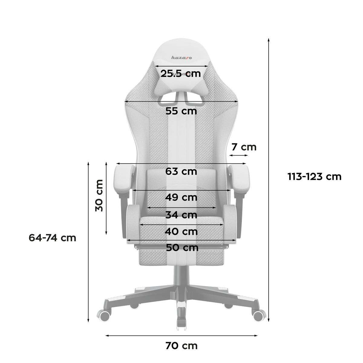 Гейминг стол HUZARO Force 4.7 White Mesh
