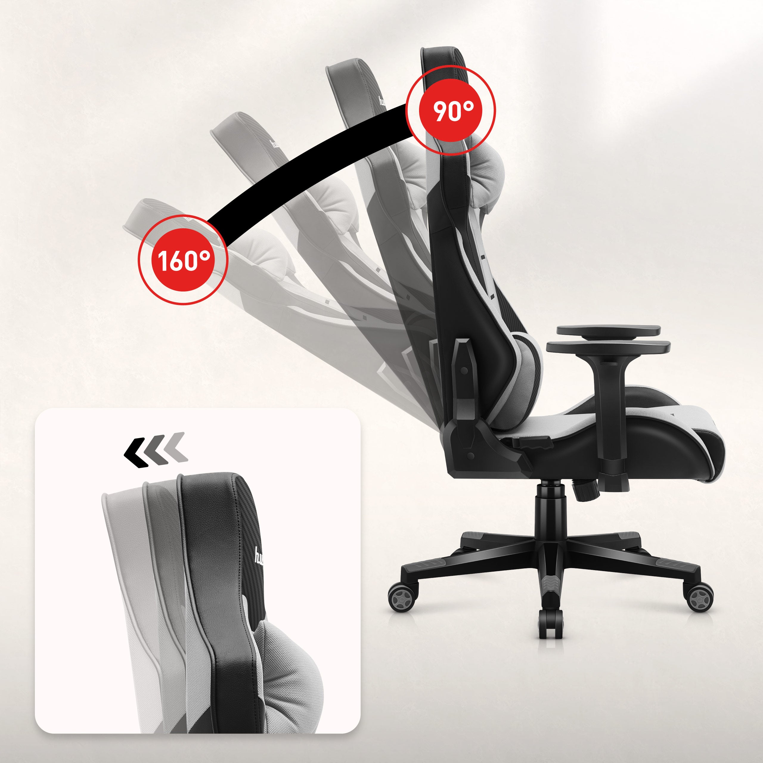 Fotel Gamingowy Huzaro FORCE 7.6 Grey