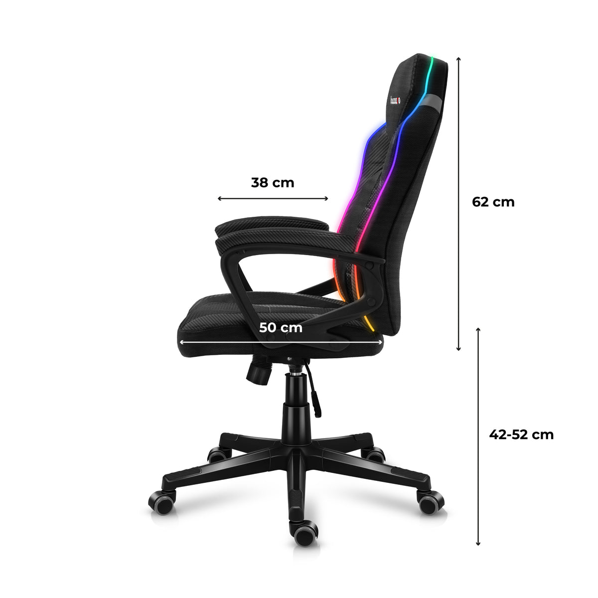 Гейминг стол Huzaro Force 2.5 RGB Carbon Mesh