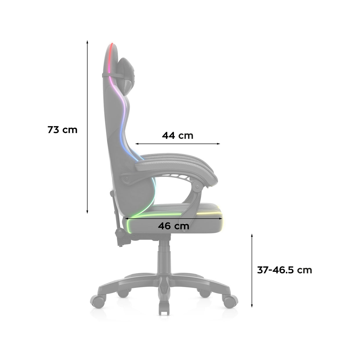 Huzaro Force 2.7 RGB Black velúr gaming szék