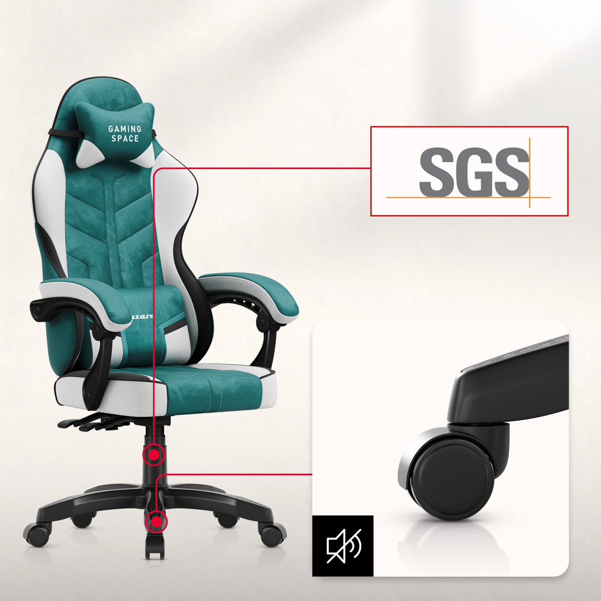 Huzaro Force 2.7 Green velúr gaming szék