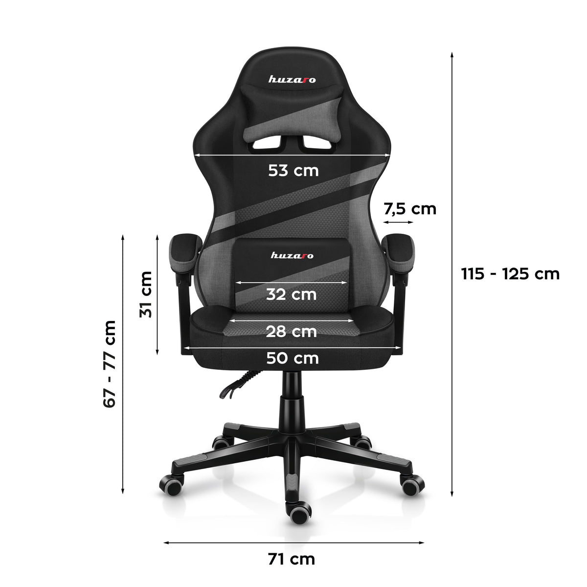 HUZARO FORCE 4.4 szürke hálós gamer szék