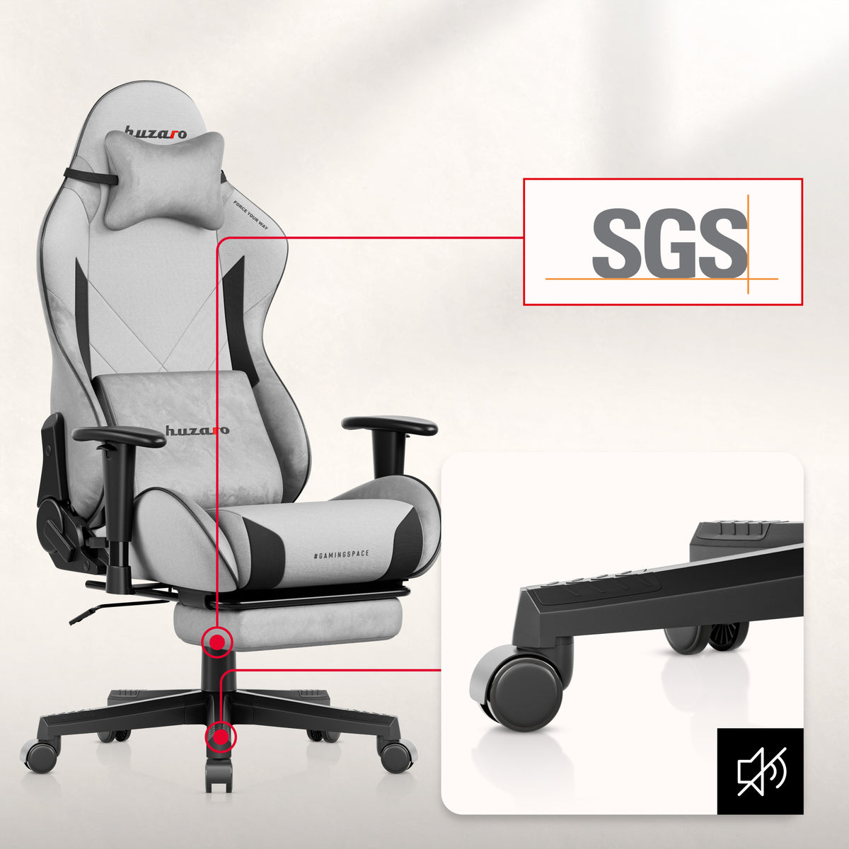 Huzaro Force 5.7 Grey gamer szék