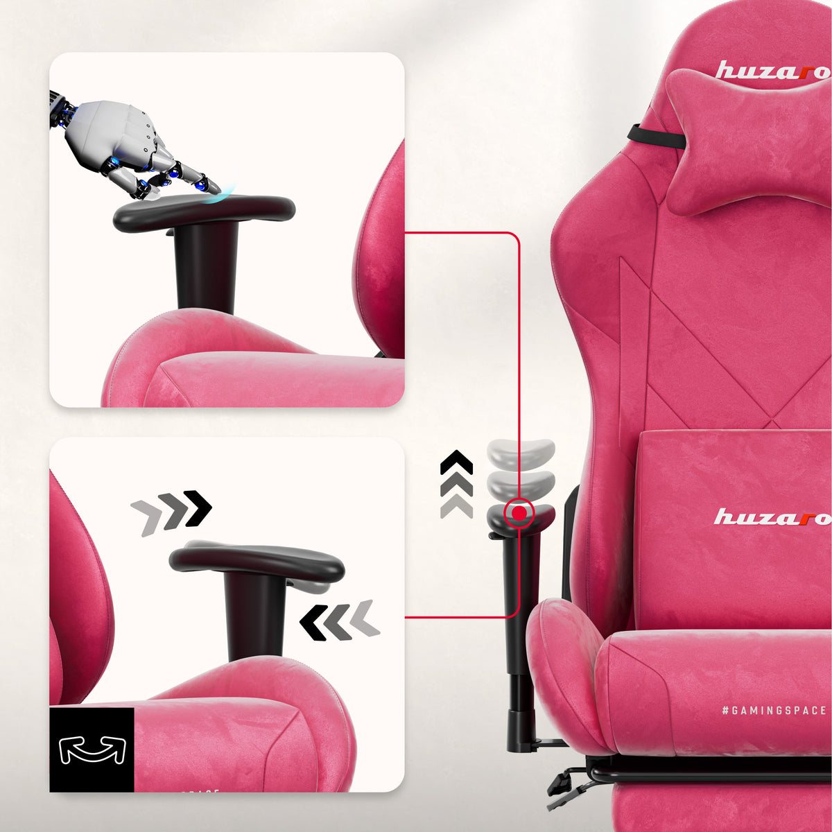 Гейминг стол Huzaro Force 5.7 Pink