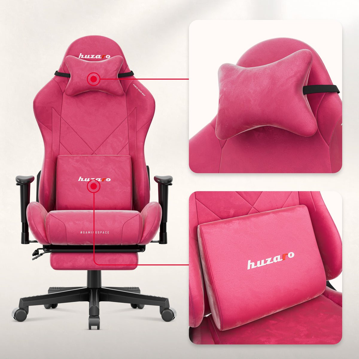 Гейминг стол Huzaro Force 5.7 Pink