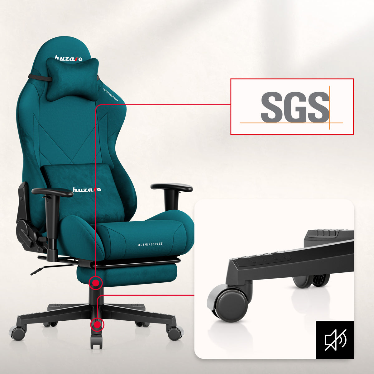 Гейминг стол Huzaro Force 5.7 Teal