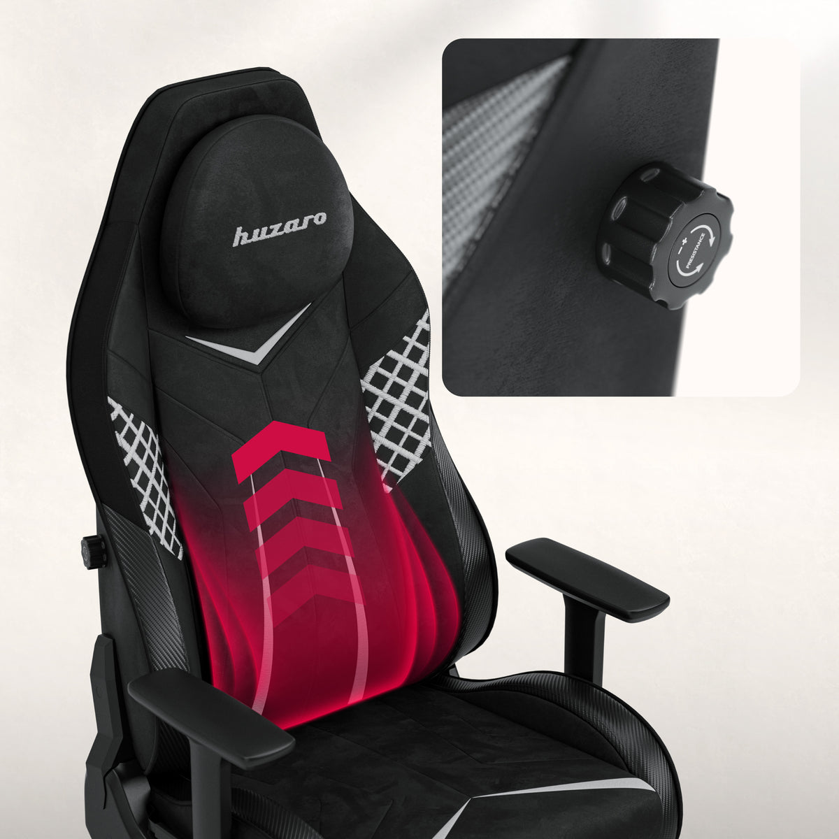 Huzaro Force 8.3 Carbon Black színű, velúr borítású gamer szék
