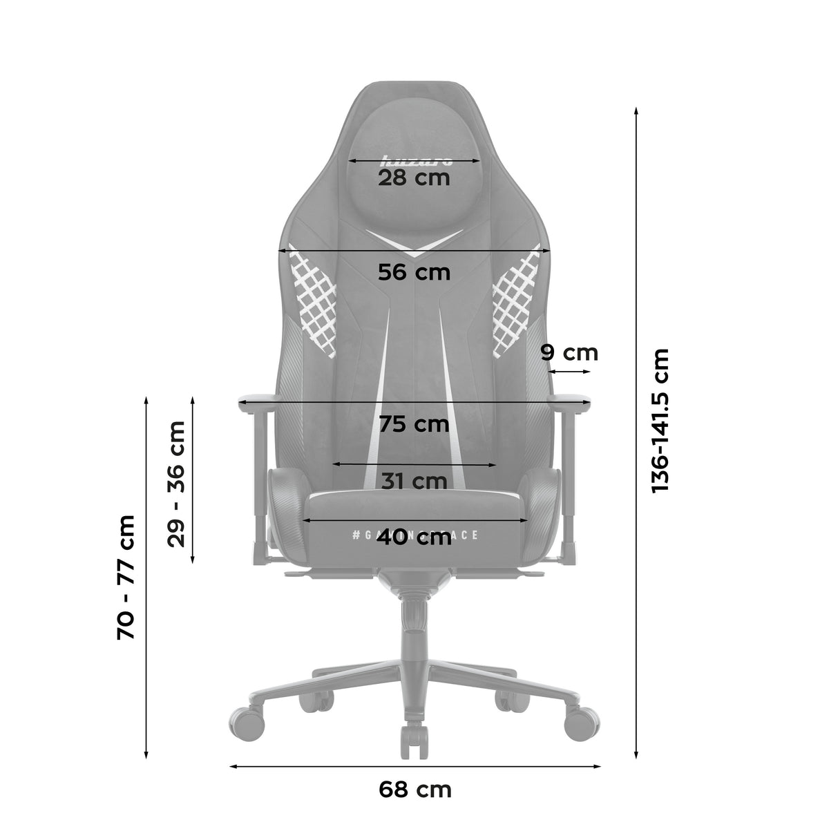 Huzaro Force 8.3 Carbon Black színű, velúr borítású gamer szék