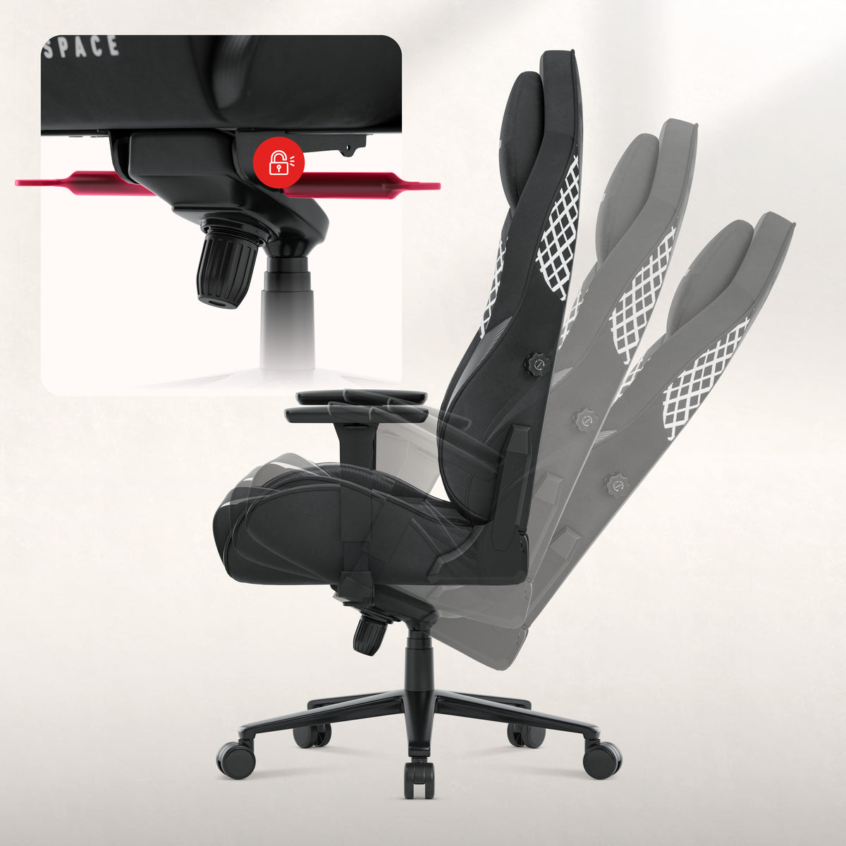 Huzaro Force 8.3 Carbon Black színű, velúr borítású gamer szék