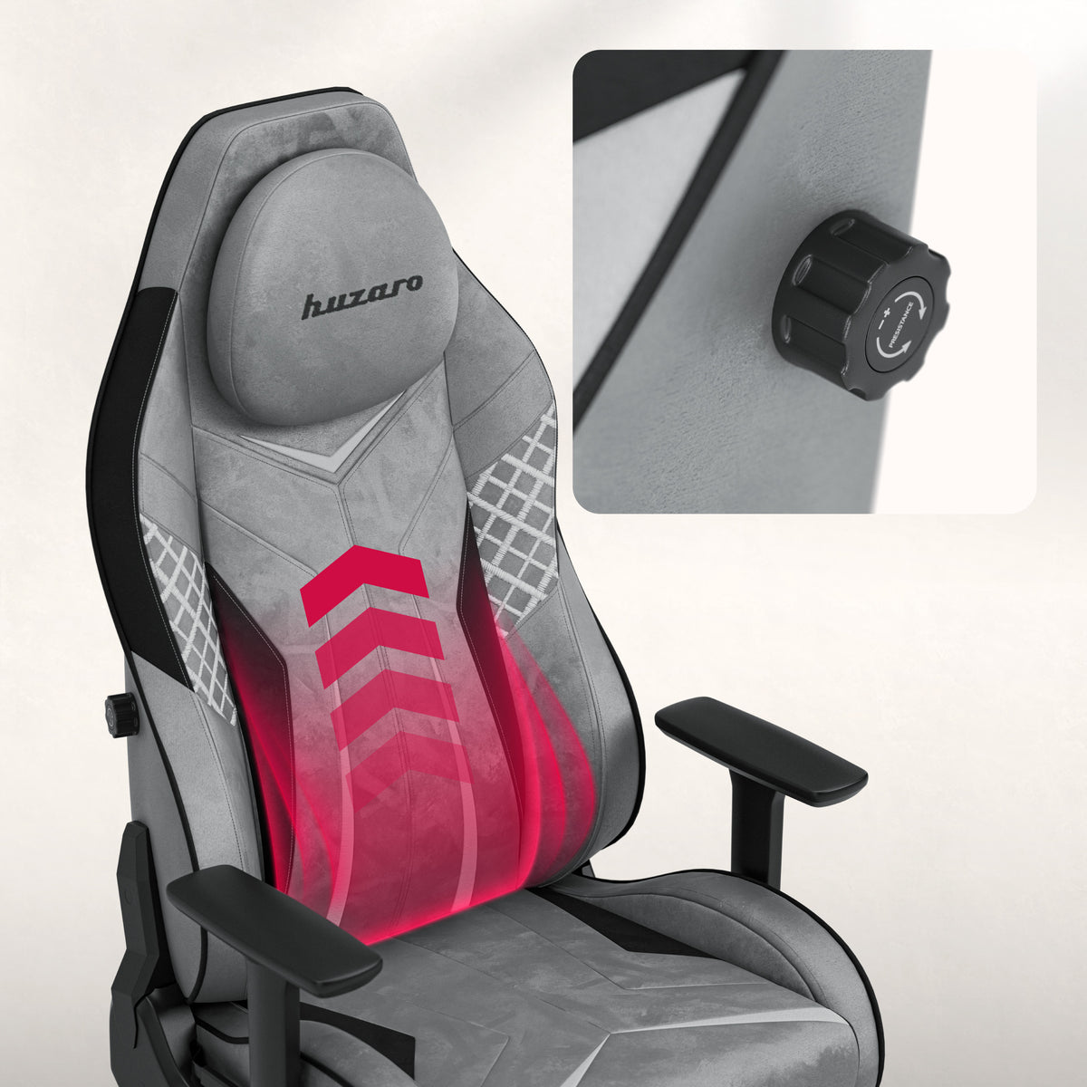 Гейминг стол от замша Huzaro Force 8.3 Grey