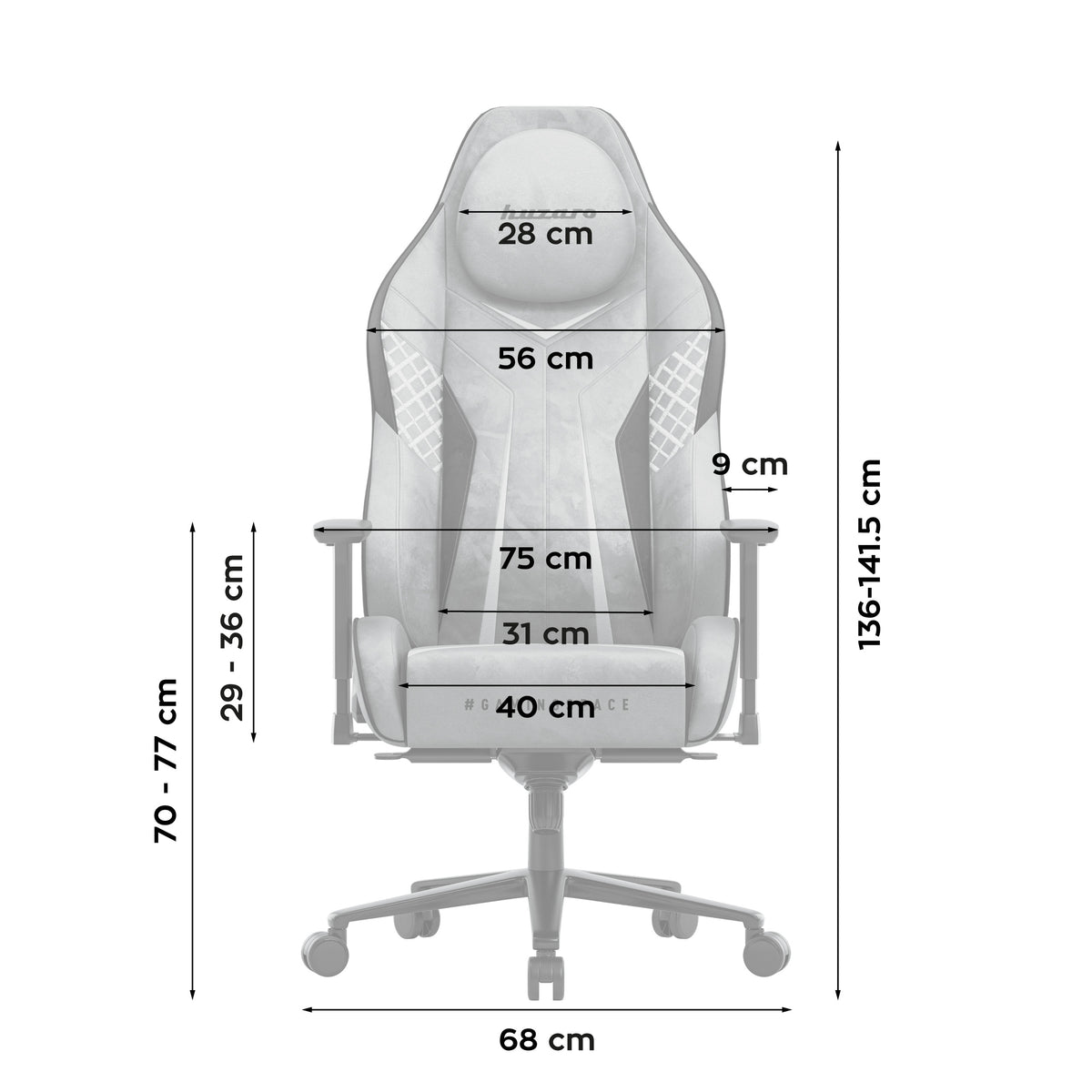 Гейминг стол от замша Huzaro Force 8.3 Grey