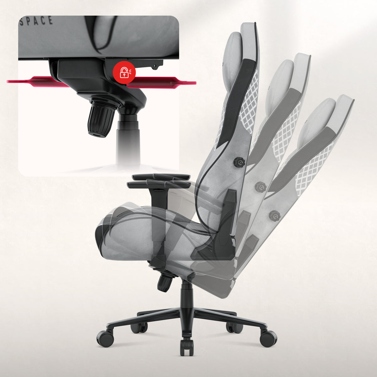Гейминг стол от замша Huzaro Force 8.3 Grey