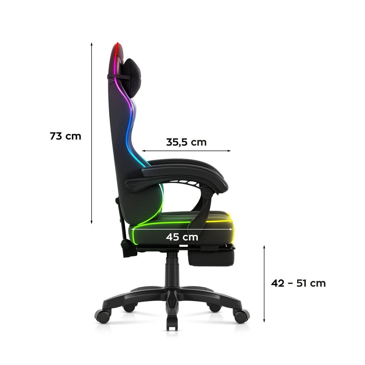 Гейминг стол Huzaro Force 3.7 RGB Black