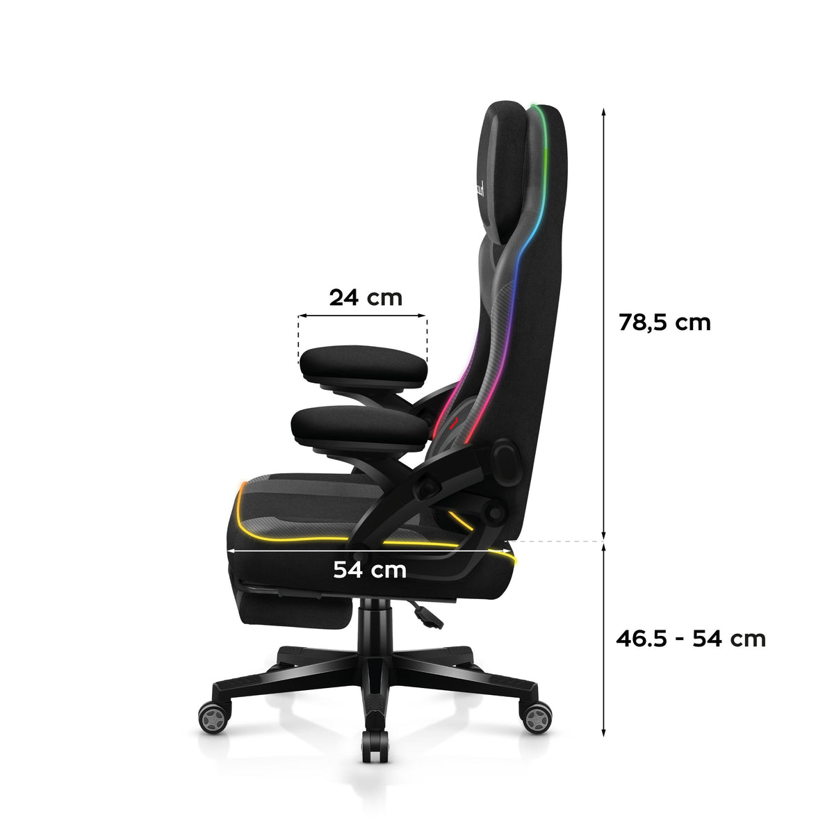 Гейминг стол Huzaro Force 4.6 Black RGB Smart