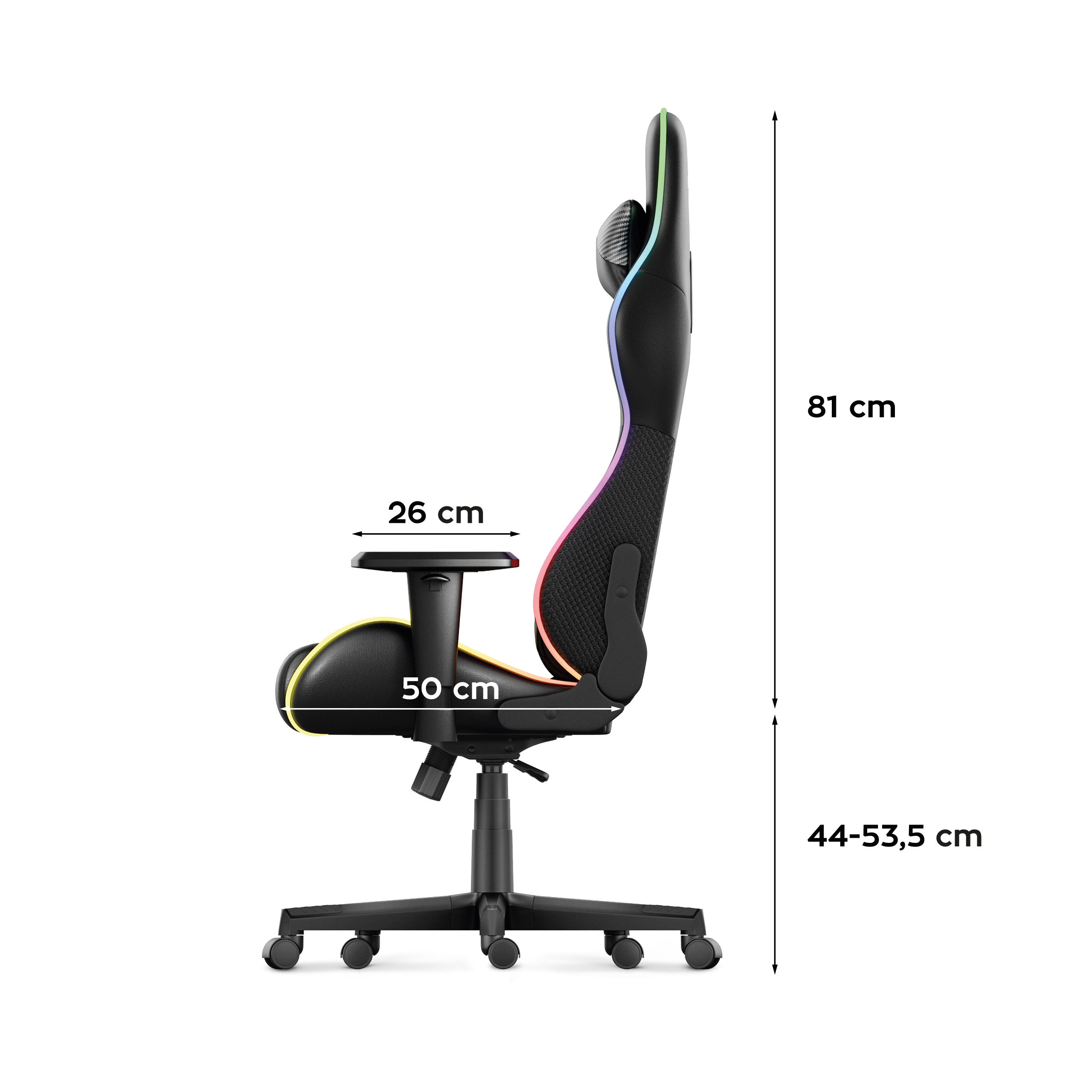 Fotel Gamingowy HUZARO FORCE 6.2  Black RGB LED