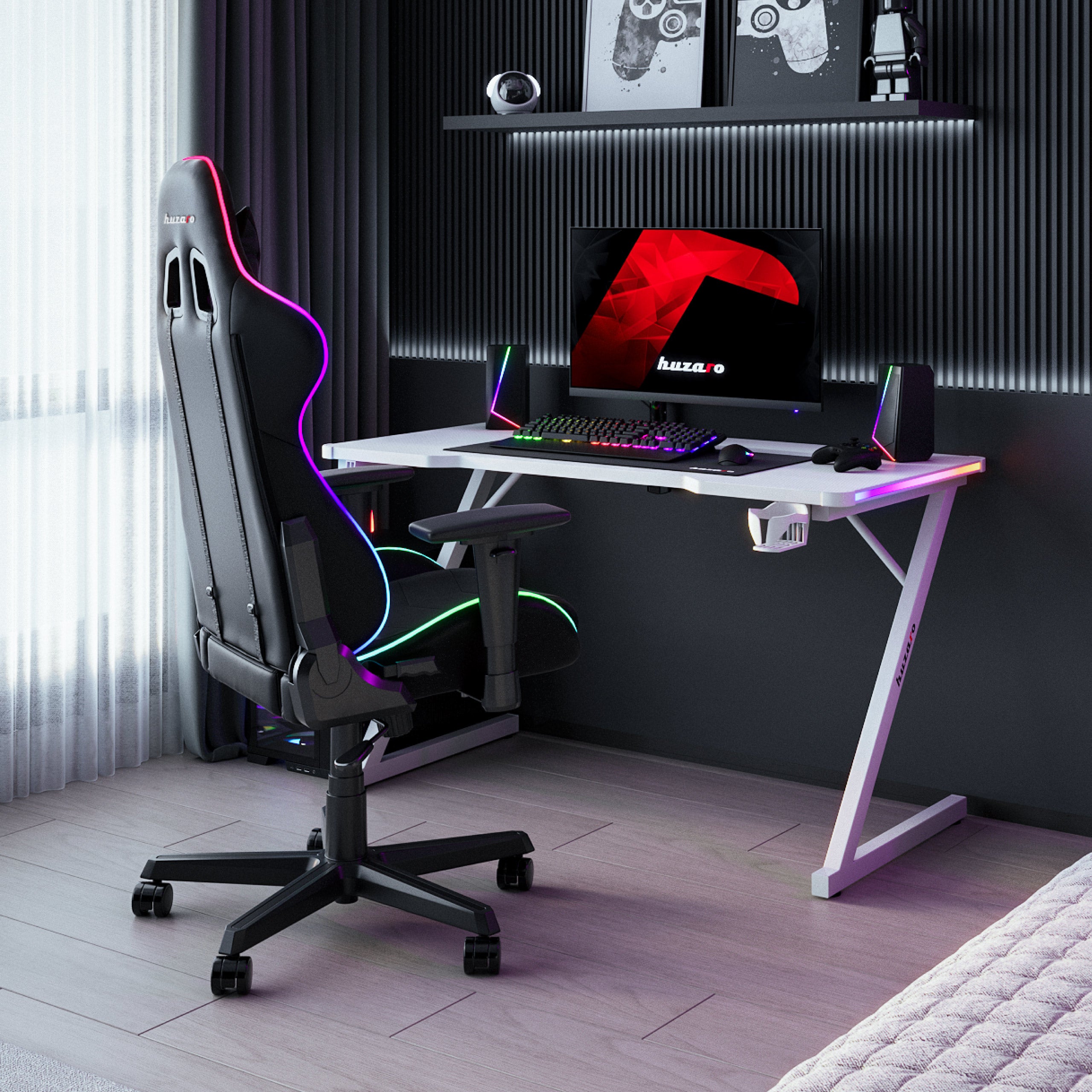 Biurko dla gracza z oświetleniem RGB